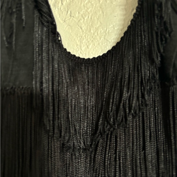 Robert Tate Black Fringe Flapper Dress Size 7/8 Gatsby 1920s Party Costume - Picture 5 of 8